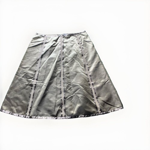 White Warren Skirt Women 6 SM Gold Silk Iridescent Midi Fairy
