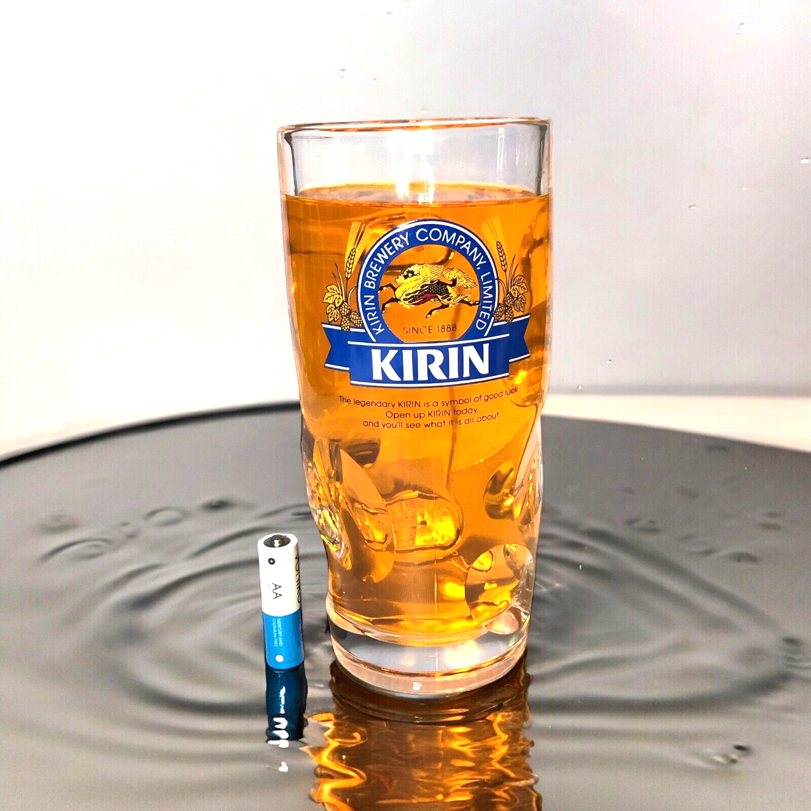 Legendary KIRIN Glass Beer Thick Mug Handle Cup Brewery Legendary KIRIN Glass Beer Thick Mug Handle Cup Brewery