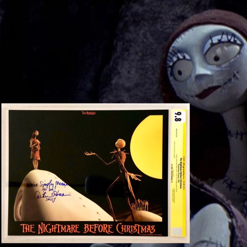 CGC 9.8 SS Nightmare Before Christmas Lobby Card signed Catherine O