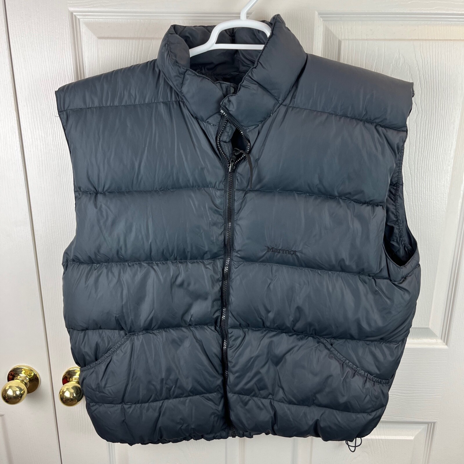 Men's Marmot Full Zip Puffer Vest Black Goose Down XL