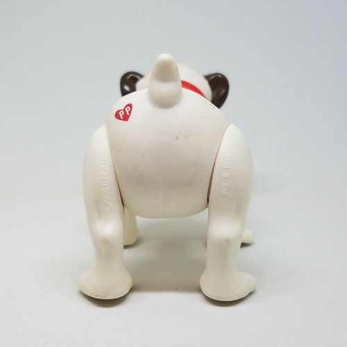 Vintage Pound Puppies Poseable Figure White Brown Spotted Puppy Dog 1986 Tonka