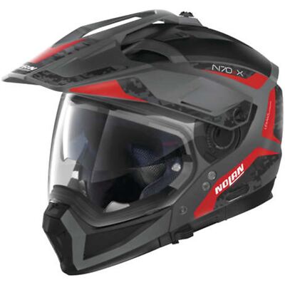 NOLAN HELMETS N70-2 X TORPEDO HELMET FLAT GREY/RED, 3XL N7X527547042X