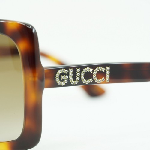 Pre-owned Gucci Gg0418s 003 Havana/brown 54-20-140 Sunglasses