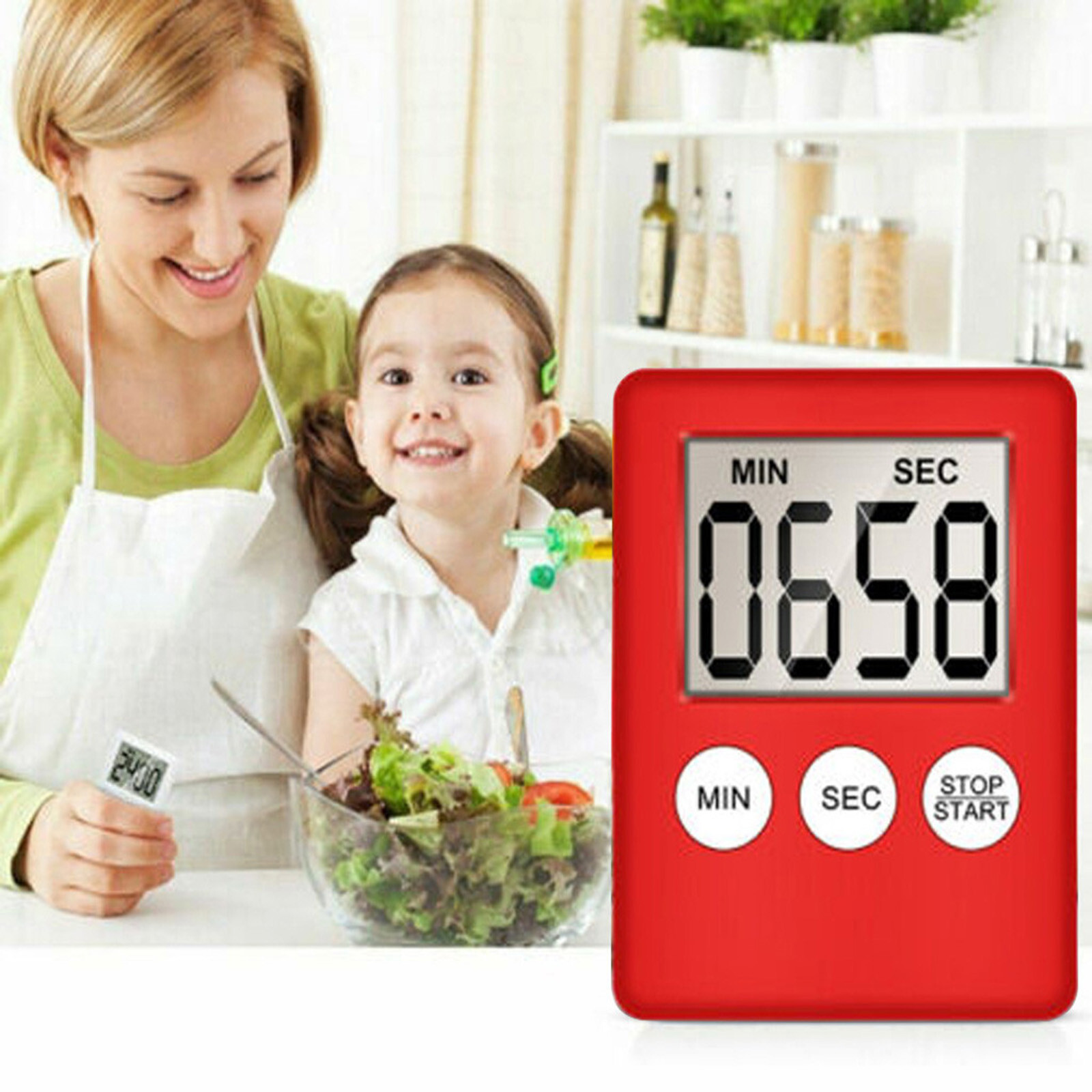 Large Digital LCD Kitchen Cooking Timer Count-Down Up Clock Alarm Magnetic
