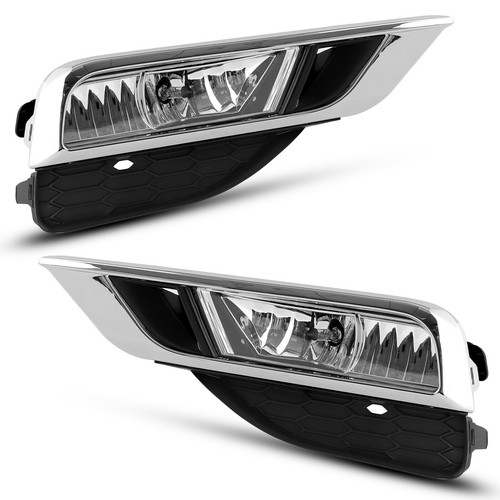 For 15-16 Honda CRV CR-V Front Left Right Fog Lights Bumper Lamps & Chrome Bezel
