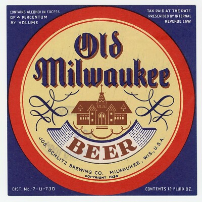 Vintage Old Milwaukee Beer Schlitz Brew Ad Reproduction Metal Sign FREE SHIPPING