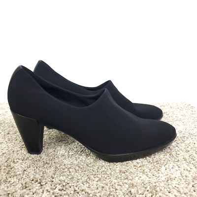 Ecco Heels Womens 10.5 Shape 55 Plateau Scuba Shootie Comfort Sensible Office