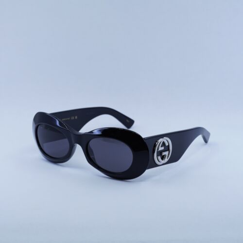 Pre-owned Gucci Gg1696s 001 Black/grey 51-20-140 Sunglasses Authentic In Gray