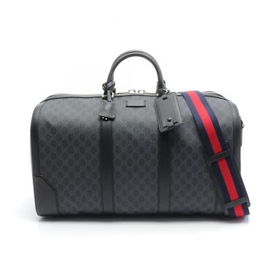 GUCCI ブラックレザー BAG グッチ レザー ロゴプリント バックパック ブラック 547834