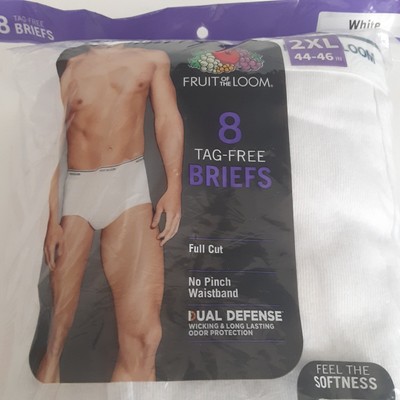 Fruit of the Loom  8 Tag Free Briefs Sz 2X[44-66]New Full Cut