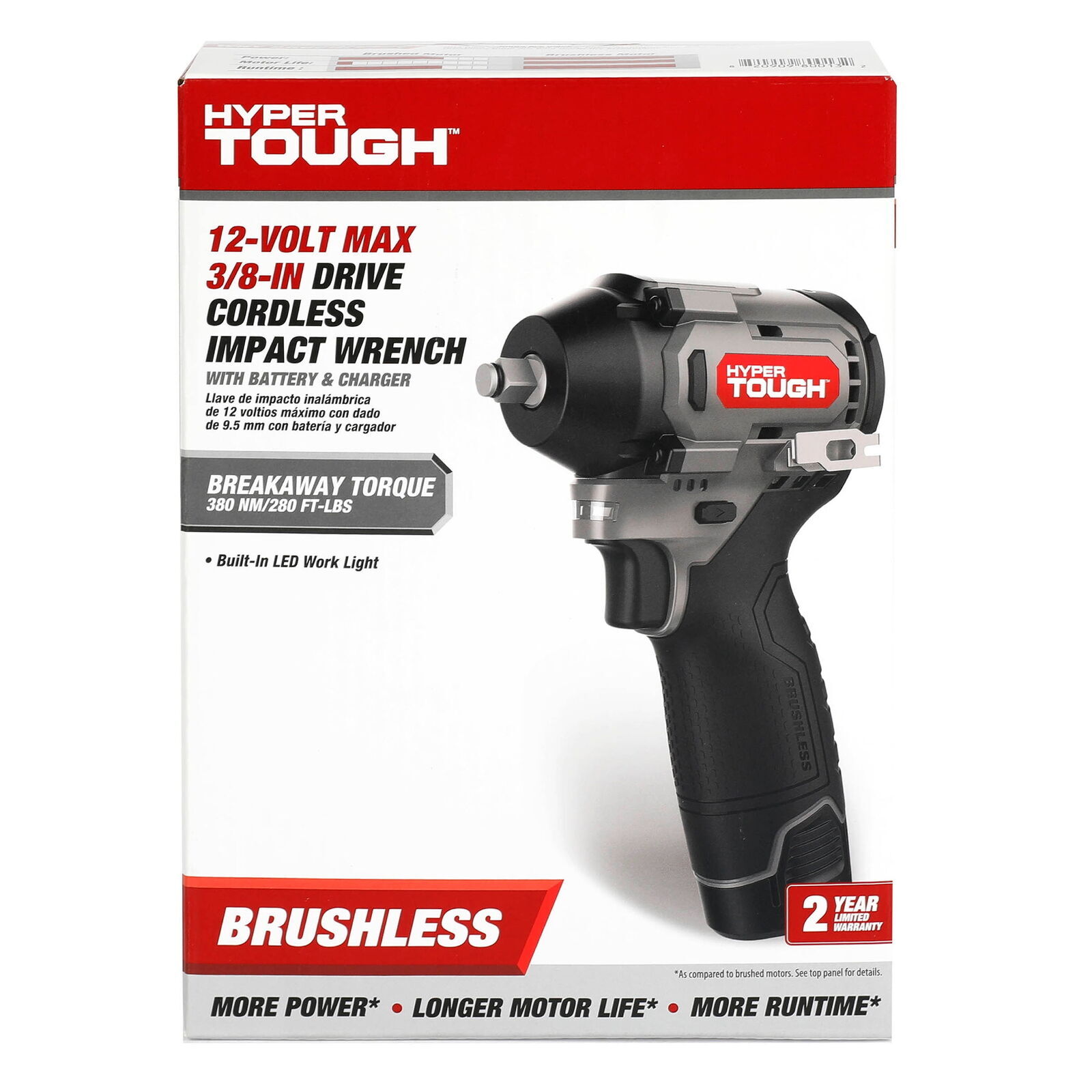 Hyper Tough 12VMax Lithium-Ion Brushless Impact Wrench with Battery and Charger
