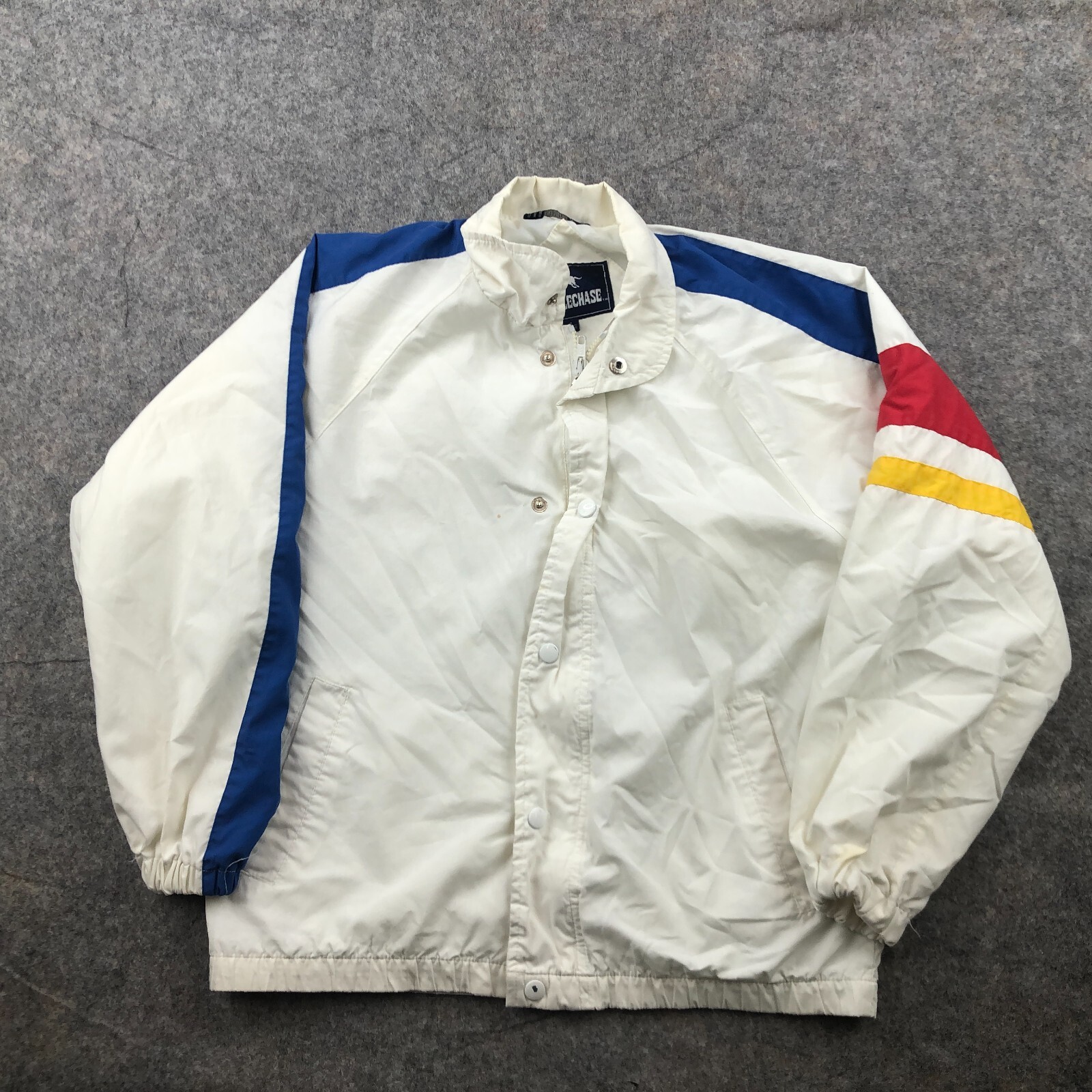 Vintage Steeplechase Jacket Men Large White Blue Full Zip Vintage Steeplechase Jacket Men Large White Blue Full Zip