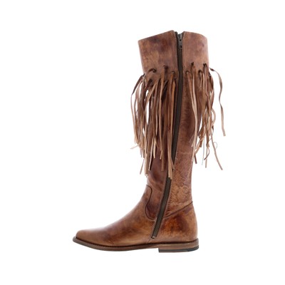 Pre-owned Bed Stu Hoplia F397001 Womens Brown Leather Zipper Knee High Boots