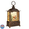 Christmas Snow Globe Lantern Christmas Decorations Water Glittering Lanterns with Music and Timer, USB Lined/Battery Operated Lighted Lantern for Christmas Festival Decoration Gifts (Skiing Snowman)