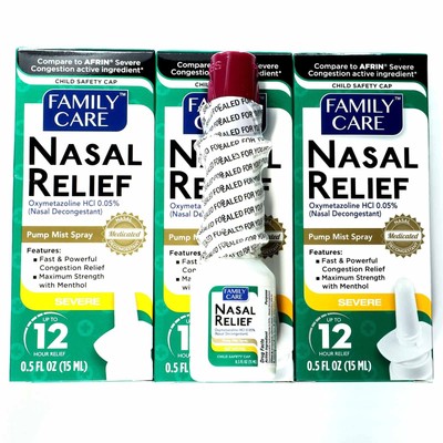 Nasal Relief Spray, Pump Mist, Anti-drip, Severe Congestion, (Oxymetazoline H...