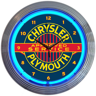 neon clock Chrysler Plymouth sign Hemi Powered Mopar Muscle lamp light