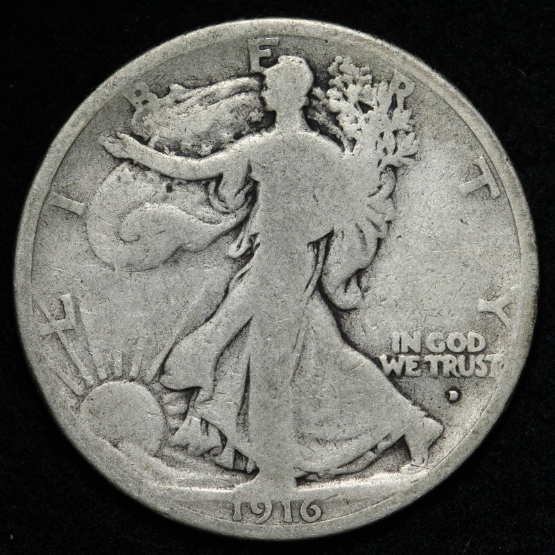 Empire ＆Liberty 1916-D Walking Liberty Silver Half Dollar CHOICE VG E274 ZEY | eBay