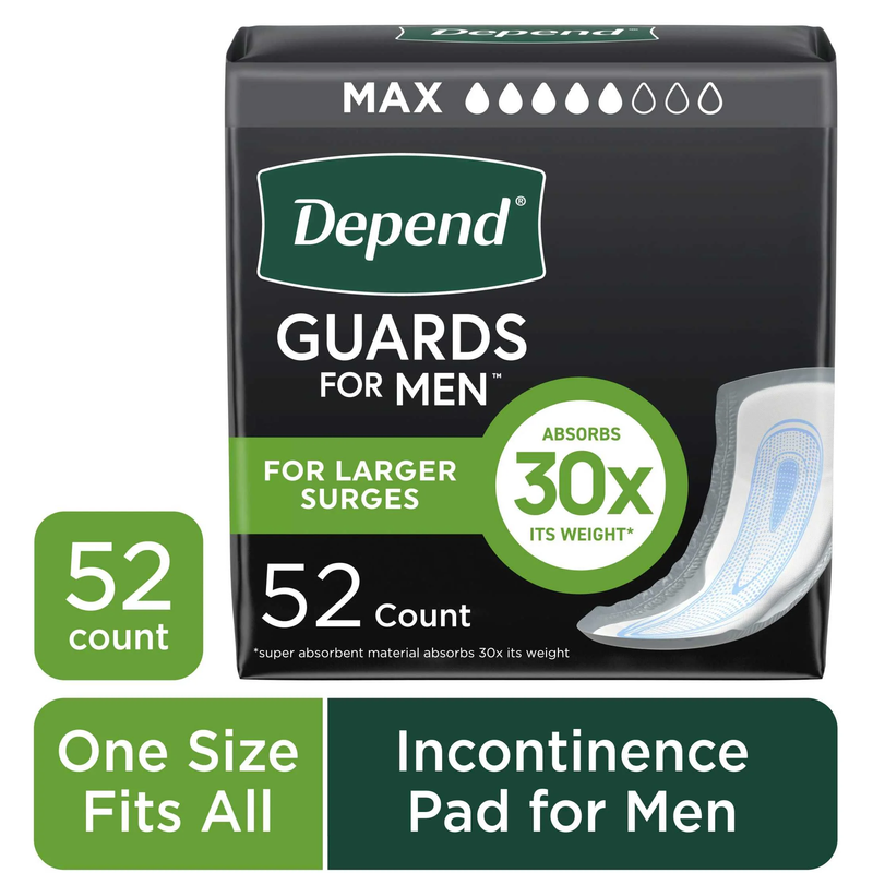 Depend Guards Incontinence Pads for Men, Maximum Absorbency, 5...