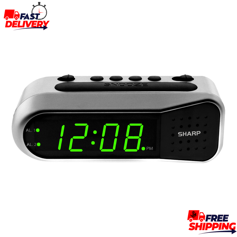 Electric Digital Dual Alarm Clock Battery Backup LED Large Display Snooze