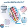 Four Candies Pencil Case 3 Compartment, Large Pencil Case with Removable Handle and Zipper, Cute Stationery Organizer for Markers, Makeup Bag, Cute Pencil Bag for Office College, Blue