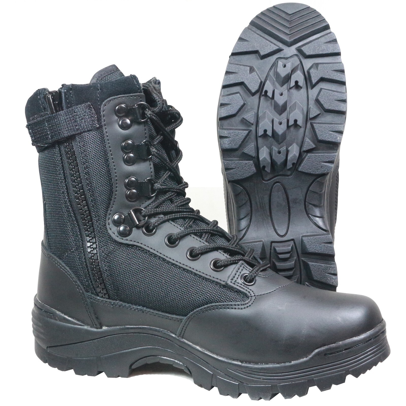 cft. docking military JK/mossgreen×black Black Tactical Army Boot with YKK Zipper - Military Cadets