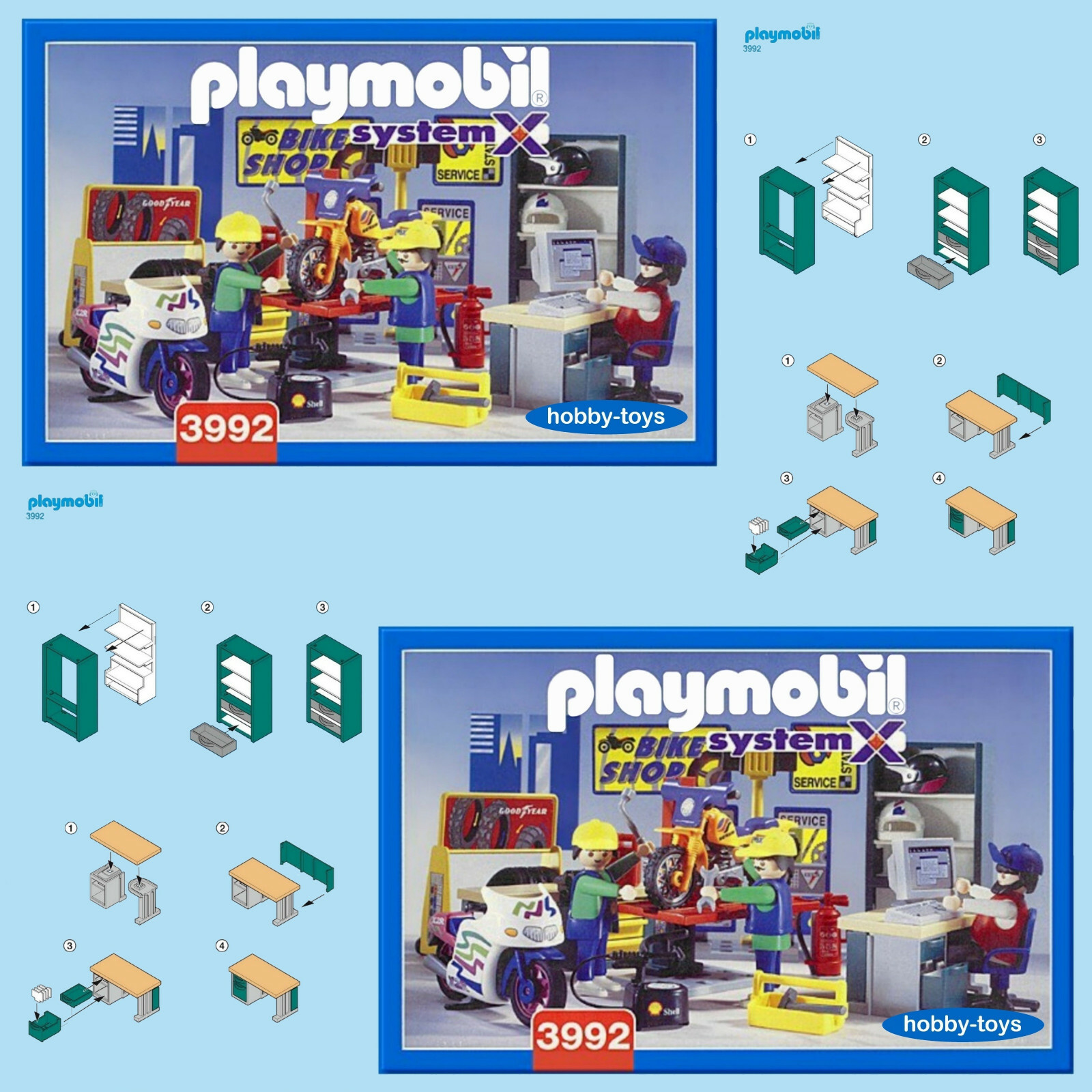Playmobil 3992 7398 Motorcycle Repair Shop Spares SPARE PARTS SERVICE