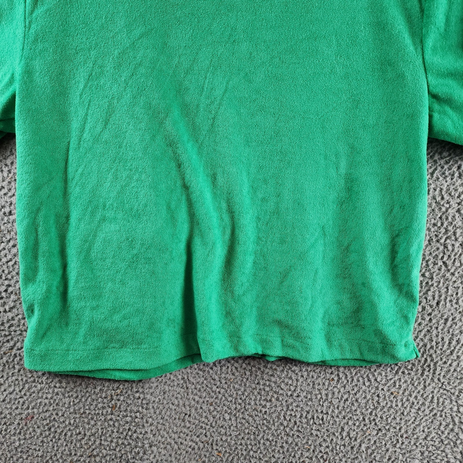Elan Button Front Cover Up Shirt Women's S Green Bright Collared Pockets S/S - Picture 13 of 14