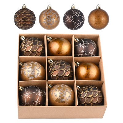 Valery Madelyn Christmas Fall Ornaments Set, 9ct Bronze Copper and Gold Shatt...