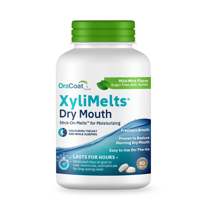 Xylimelts for Dry Mouth, Mild Mint, 80 Ct Bottle