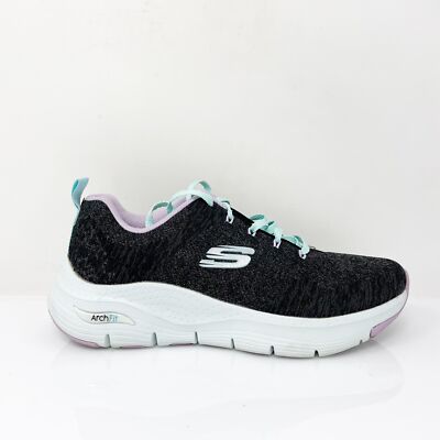 

Skechers Womens Arch Fit Comfy Wave 149414 Черная повседневная обувь Кроссовки Размер 7, Черный, Arch Fit Comfy Wave