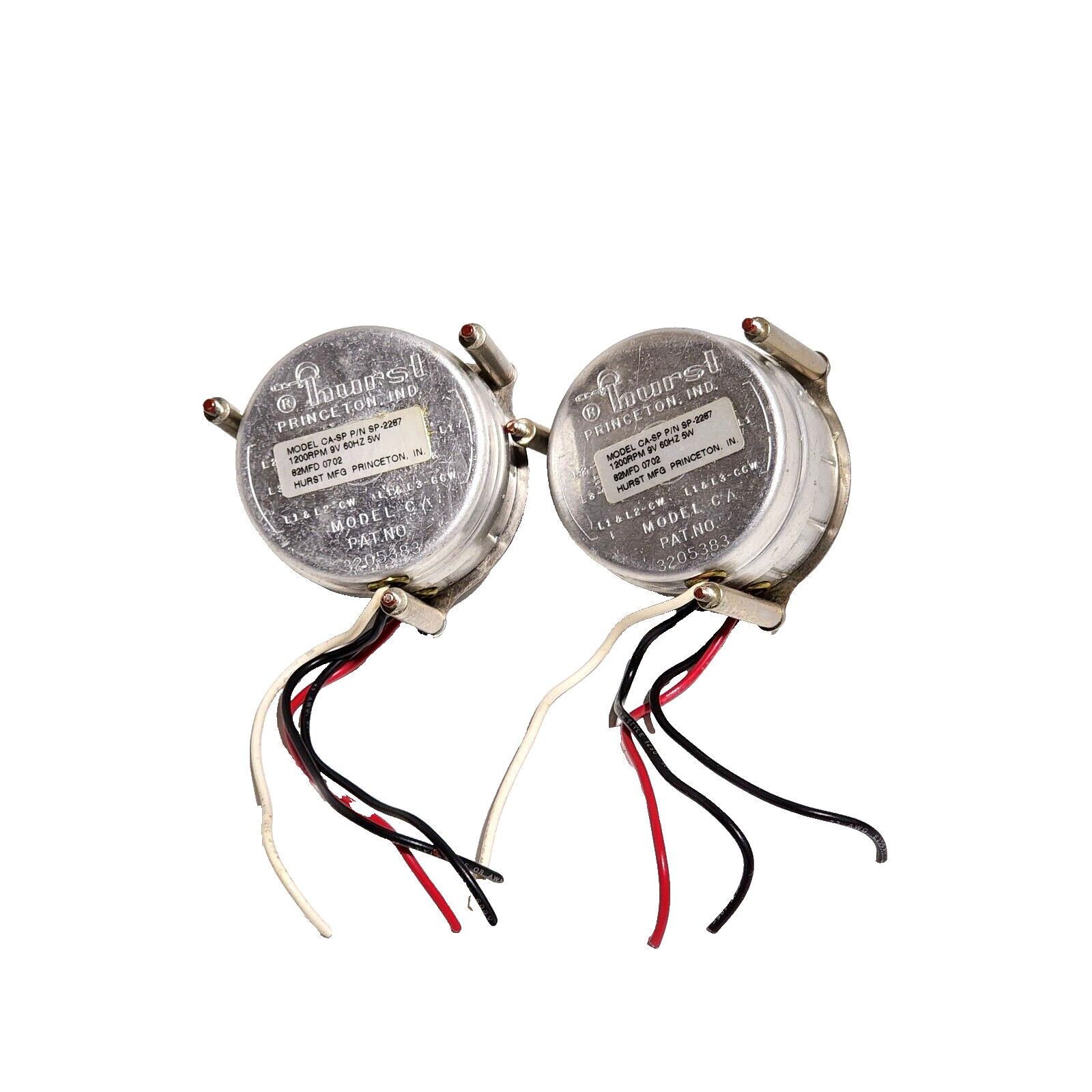 Hurst Princeton CA-SP SP-2287 1200 RPM 9V Motors.(LOT OF-2),GOOD USED