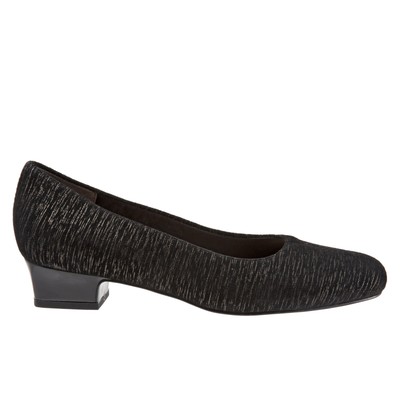Trotters Doris T3235-013 Женские черные замшевые туфли-лодочки без застежки на высоком каблуке