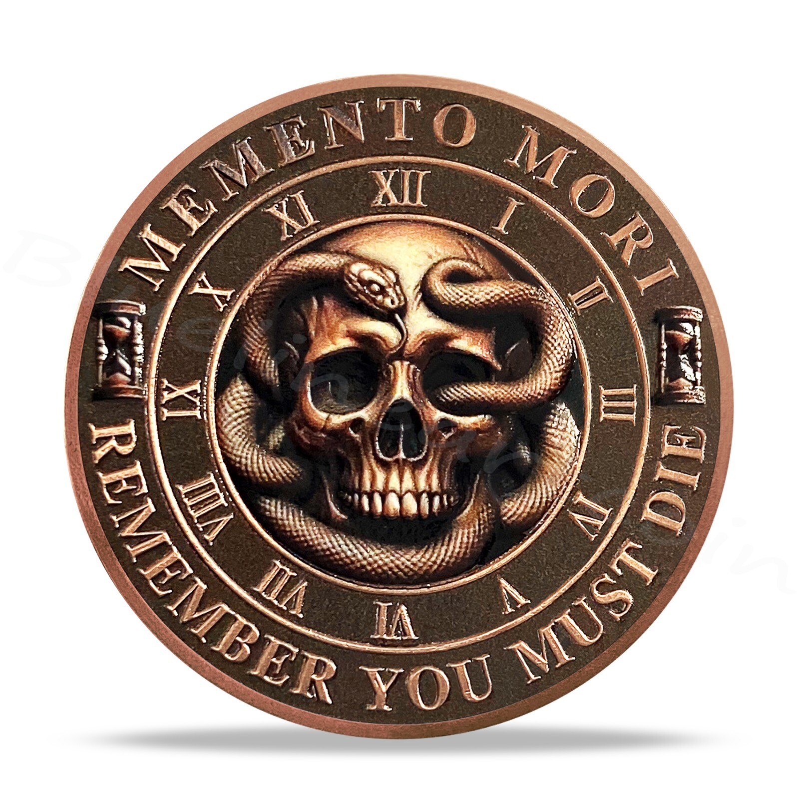 Memento Mori Memento Vivere Coin Skull & Snake Death Coin
