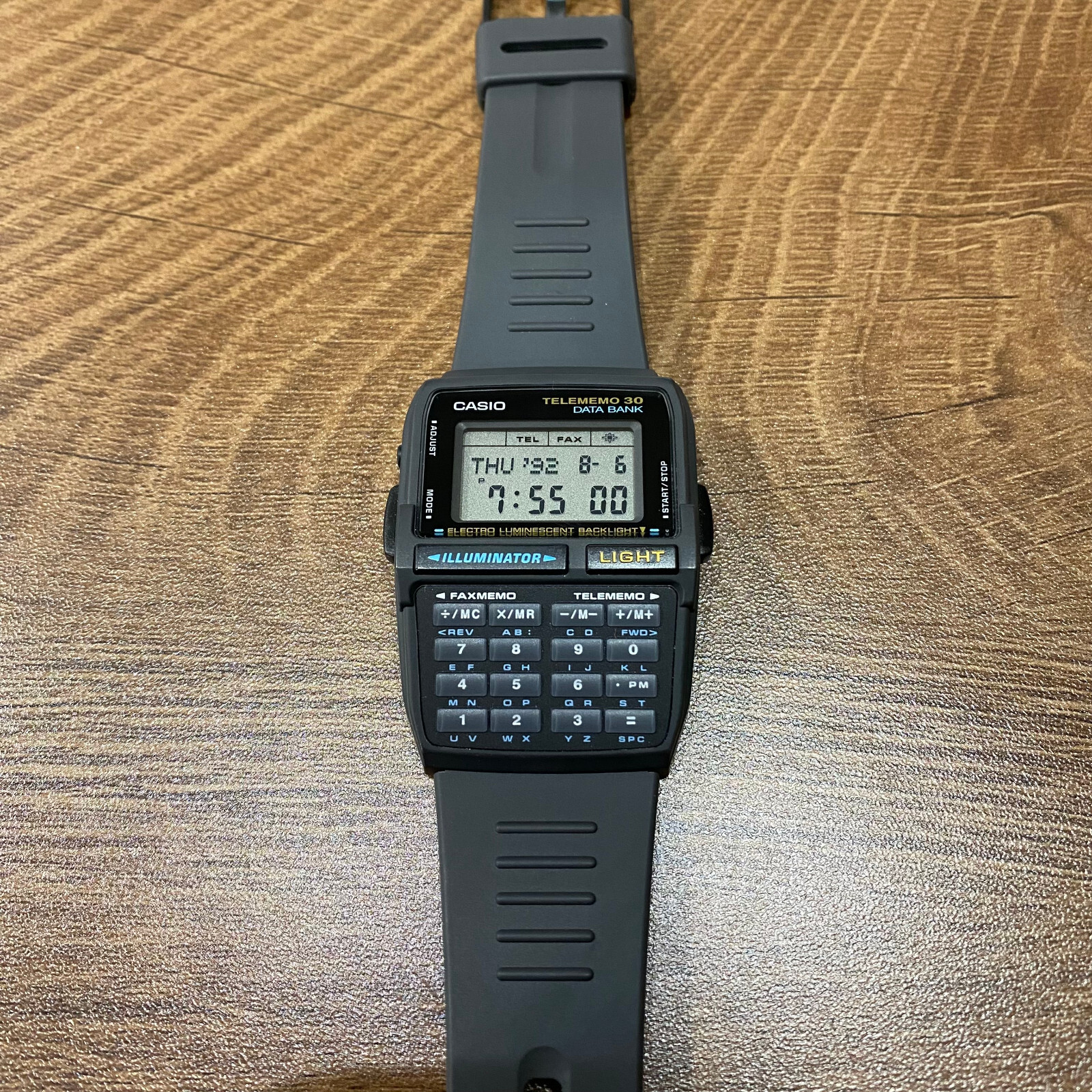 Pre-owned Casio Vintage  Dbc-30-1 Databank 30 Rare Calculator Watch 90's In Silver