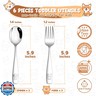 HaWare 6 Pieces Toddler Utensils Set, Stainless Steel Kids Silverware Set, Food-grade Toddler Forks and Spoons, Children Safe Flatware Cutlery Set with Cute Animal Handle Pattern, Dishwasher Safe