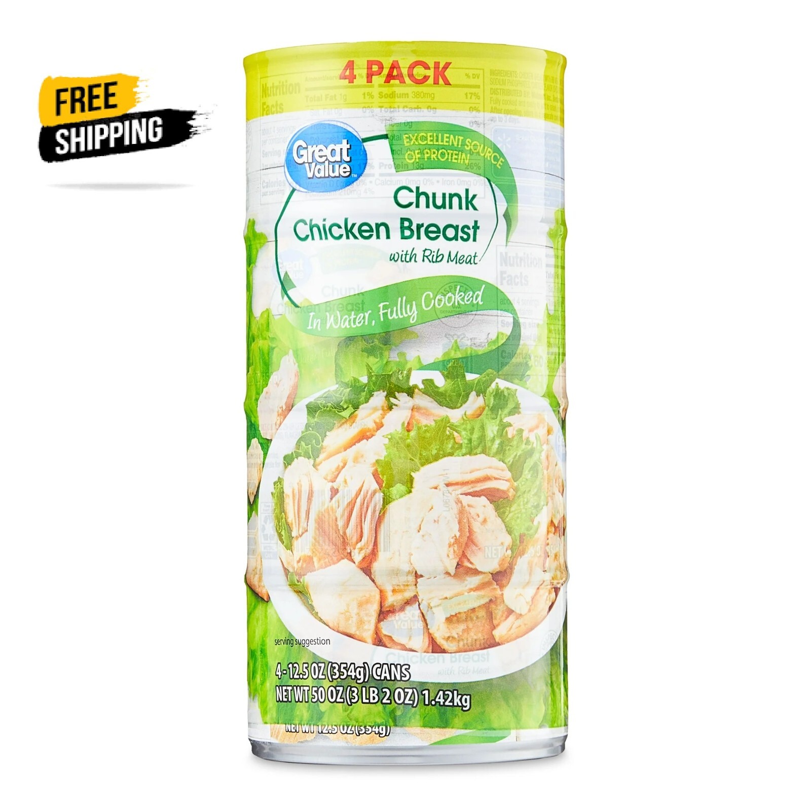 Great Value Chunk Chicken Breast 12.5 Ounce Can (4 Pack) | eBay