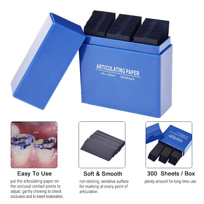 Dental Articulating Paper Blue/Red Double Sided Teeth Care Strips 300 Sheets