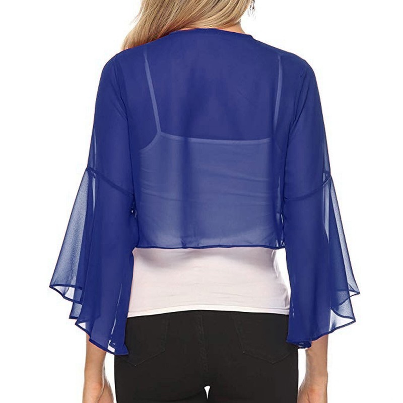 Meibida Cardigan In Chiffon Da Donna Manica Corta Giacca Coprispalle
