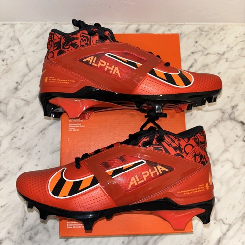 Nike Alpha Menace Pro 4 NRG Orange Size 8.5 Football Cleats