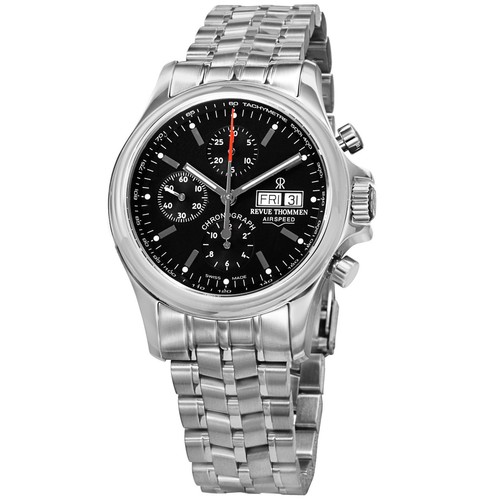 REVUE THOMMEN VINTAGE GMT POWER RESERVE S/STEEL AND 18K GOLD BEZEL