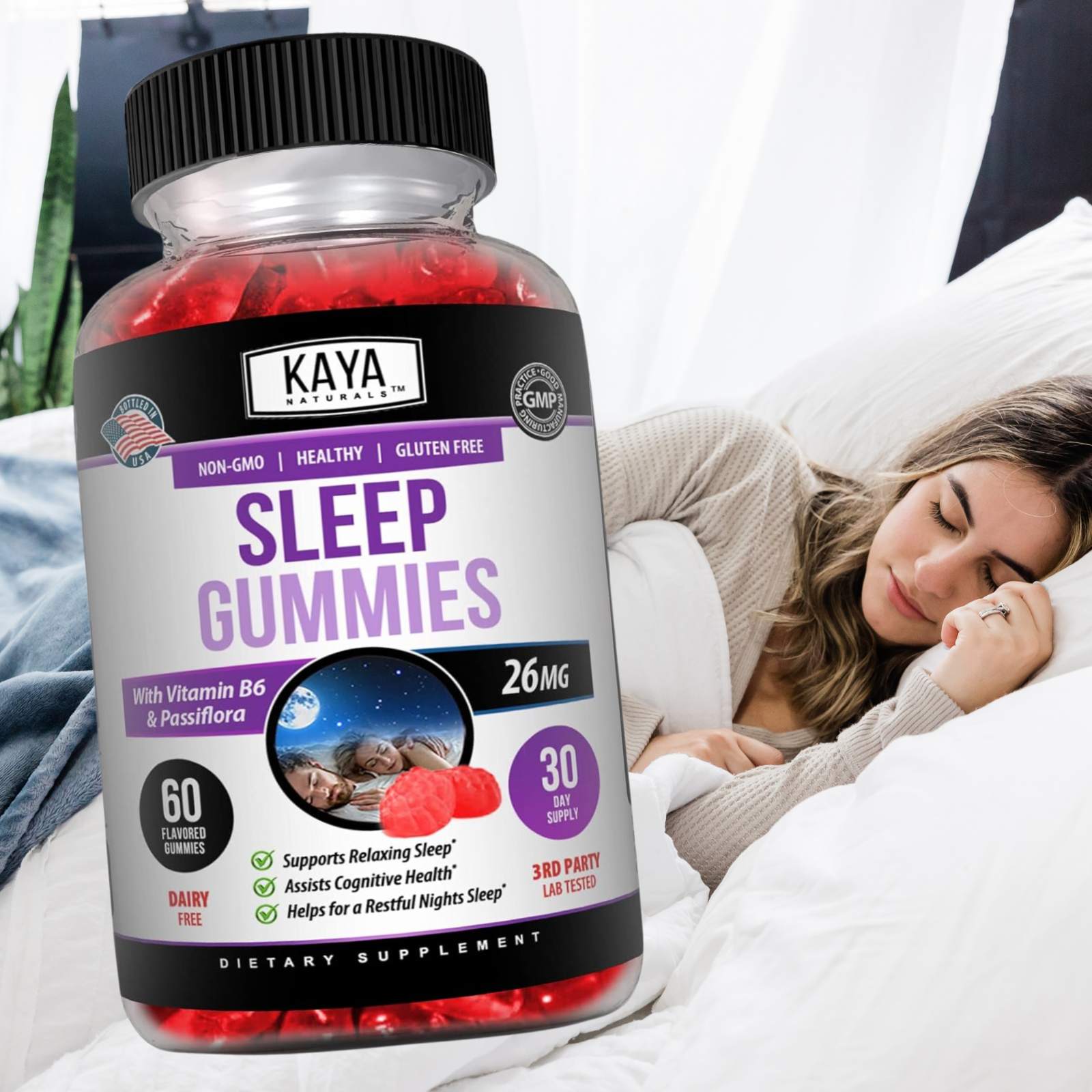 Sleep Gummies 60ct,  Fall Asleep Fast and Stay Asleep, Sleeping Aid Gummy