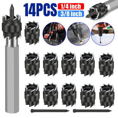 14Pcs 3/8'' Double Sided Spot Weld Cutter Remover Drill Bit Welder Cut Rotary Kit