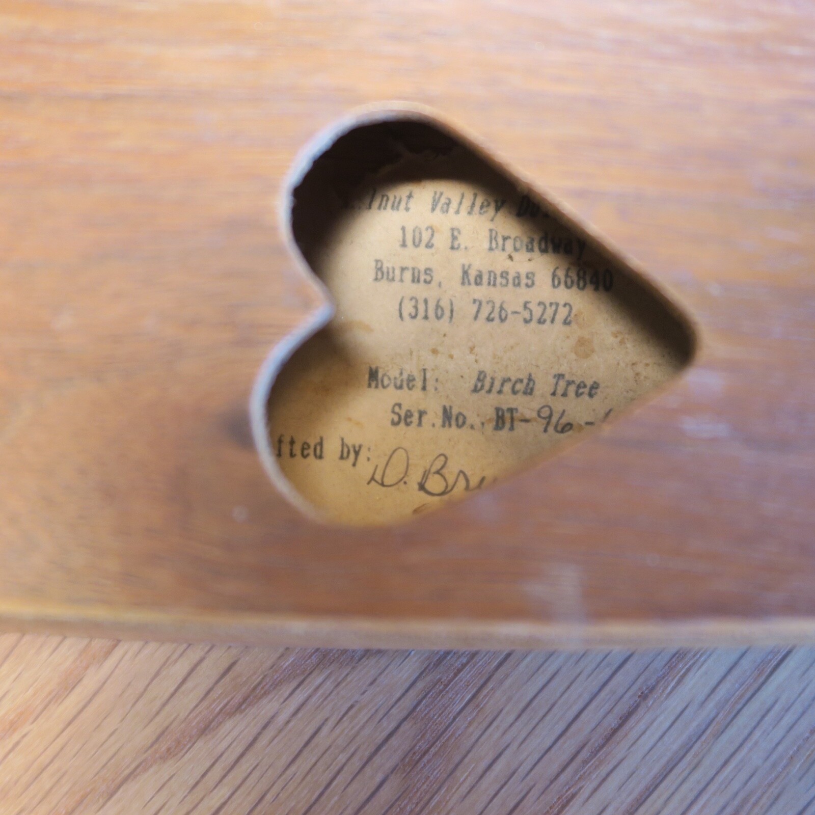 Vintage Walnut Valley Birch Tree Hearts Dulcimer Instrument