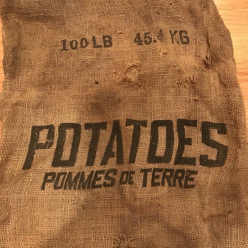 Vintage Potato Burlap Sack Bag 100lb Pommes De Terre Product In Canada 37”