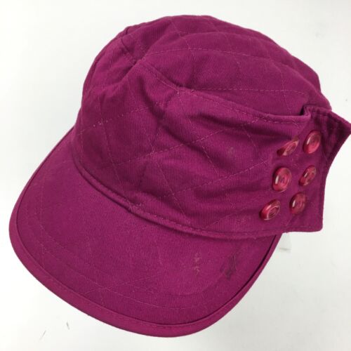 The Place Girls Purple Button Army Ball Cap Hat Fitted 7-8