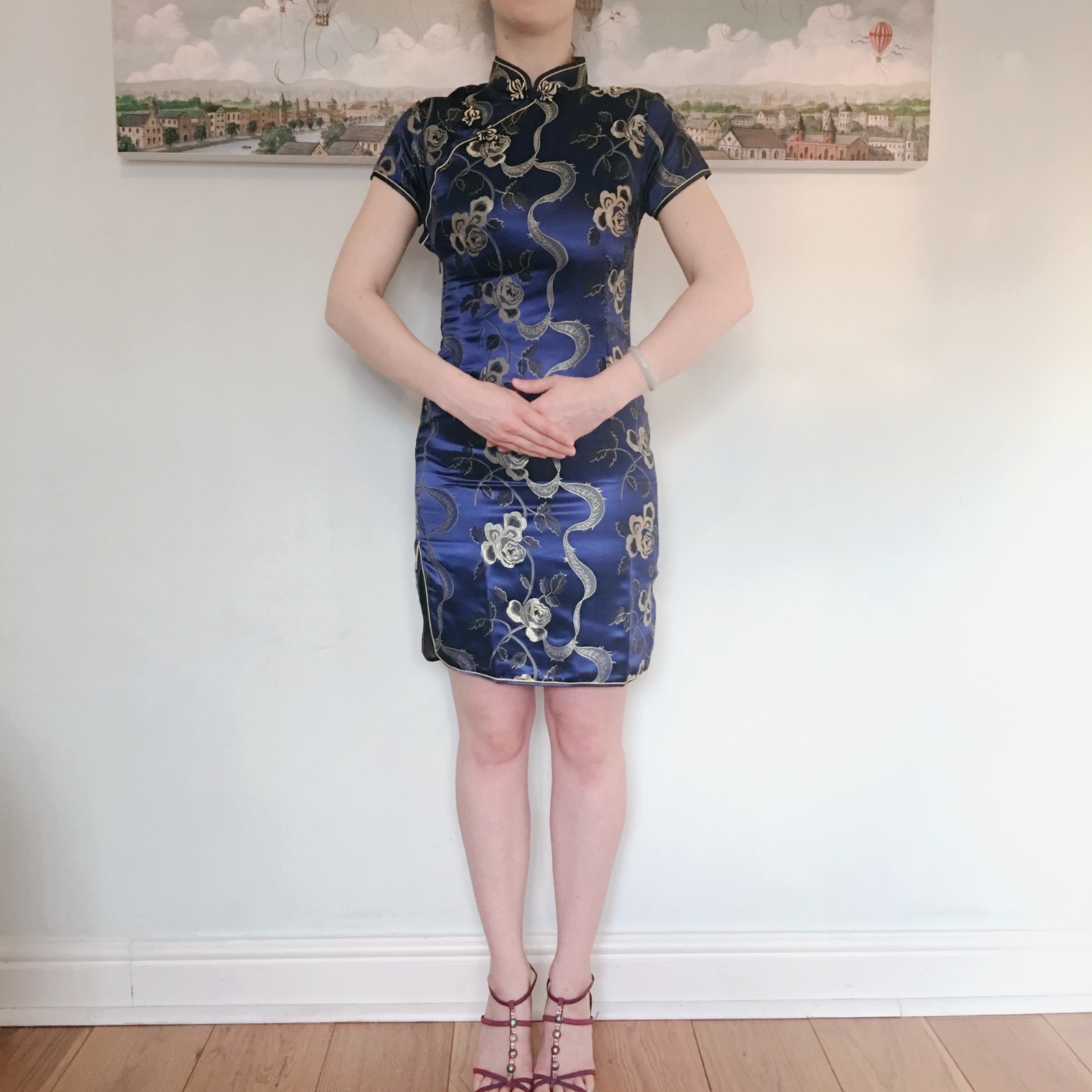 royal blue chinese dress