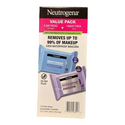 Средство для снятия макияжа Neutrogena и ночные успокаивающие очищающие салфетки (125 штук)