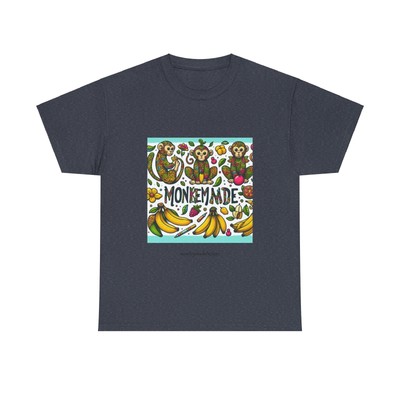 Unisex Heavy Cotton Tee - Monkey Logo 3 - MonkeyMadeDesigns - Limited Time Offer