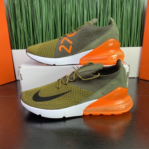 olive green and orange nike shoes