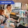 Zecirl Car Backseat Organizer with Tablet Holder,6 Storage Pockets Car Storage Organizer with Foldable Food Tray,Kick Mats Backseat Protector Travel Accessories (Grey)